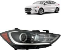 2017 2018 Hyundai Elantra ECO, SE,Value Edition Halogen Headlight Headlamp Assembly with Bulb Left/Right Side, HY2503206 / 92102-F2040, 92102-F300