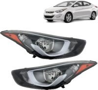 2014 2015 2016 Hyundai Elantra SE Halogen Headlights Headlamp Assembly with Bulb Left/Right Side