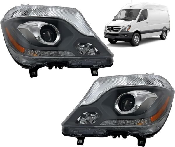 2014 2015 2016 2017 2018 Mercedes Sprinter 2500 / 3500 HID XENON Projector Headlight Headlamp Pair, Left & Right Side