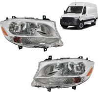 2019 2020 2021 2022 Mercedes Sprinter 1500 2500 3500 Halogen Headlight Headlamps with Bulbs Left & Right Side