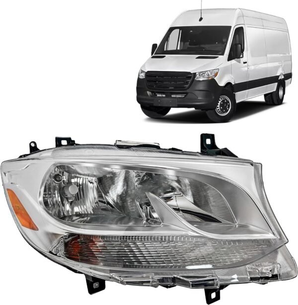 2019 2020 2021 2022 Mercedes Sprinter 1500 2500 3500 Halogen Headlight Headlamps with Bulbs Right/Passenger