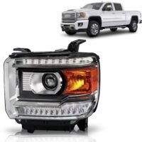 GMC Sierra 1500 2014-2015, Sierra 2500 3500 HD 2015 2016 2017 2018 2019 Headlights Left / Driver Side w/LED DRL GM2502394/23130717