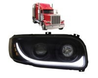 Peterbilt 389 2006-2023 Headlight Assembly With Bulb Led High/Low Beam, Black Housing Right/Passenger Side